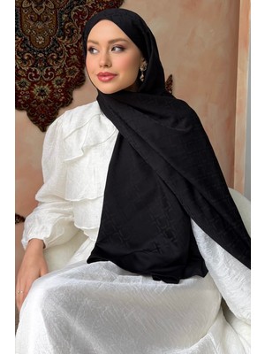 İmaj Butik Siyah Jakar Şal