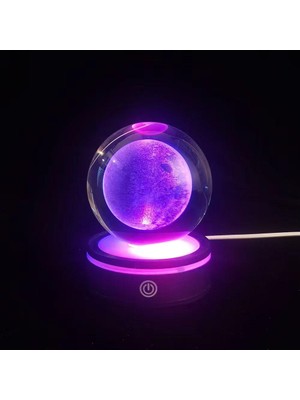 Yvz Store Usb'li Plastik Altlıklı Dolunay Dönen Cam Küre