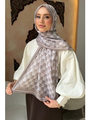 İmaj Butik Taş Monogram Desenli Soft Şal