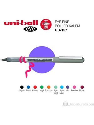 Uni-Ball Uni Roller Kalem Eye Ub-157 0.7 Mavi 1 Adet Paslanmaz Çelik Uç ile Güvenli Yazım Deneyimi