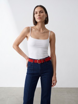 Dilvin 21200 Bra-Free Askılı Top-Beyaz