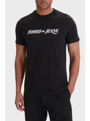 Tommy Jeans Logolu Pamuklu Regular Fit Bisiklet Yaka T Shirt Erkek T Shirt DM0DM22548 Bds