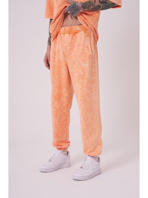 Machinist Clothing Erkek Relaxed Yıkamalı Eşofman Altı Turuncu Efektli