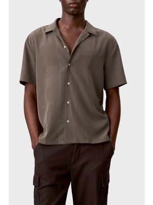 Calvin Klein Modal Karışımlı Relaxed Fit Kısa Kollu Gömlek LV04LF114G9O9 Erkek Gömlek LV04LF114G 9o9