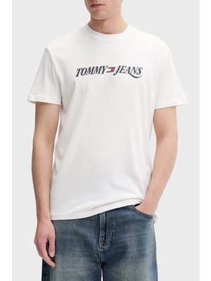Tommy Jeans Logolu Pamuklu Regular Fit Bisiklet Yaka T Shirt Erkek T Shirt DM0DM22548 Ybl