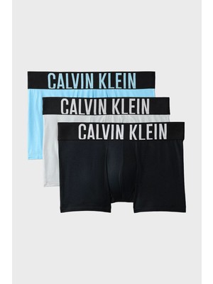 Calvin Klein Logolu Pamuklu 3 Pack Boxer 000NB3608A53V Erkek Boxer 000NB3608A 53V