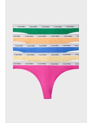 Calvin Klein Pamuklu Logolu 5 Pack Külot LV00QD52214WI Bayan Külot LV00QD5221 4WI