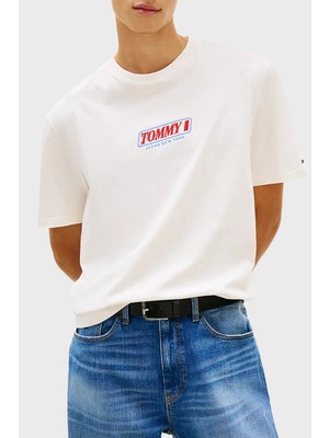 Tommy Jeans Logolu Pamuklu Regular Fit Bisiklet Yaka T Shirt Erkek T Shirt DM0DM22546 Ybh