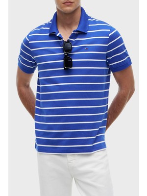 Tommy Jeans Çizgili Pamuklu Regular Fit Düğmeli Polo Yaka T Shirt Erkek Polo Yaka T Shirt DM0DM22708 C8O