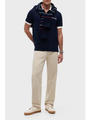 Tommy Jeans Logolu Pamuklu Standart Fit Düğmeli Polo Yaka T Shirt Erkek Polo Yaka T Shirt DM0DM23036 C1G