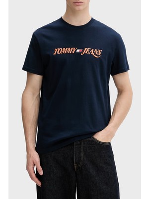 Tommy Jeans Logolu Pamuklu Regular Fit Bisiklet Yaka T Shirt Erkek T Shirt DM0DM22548 C1G