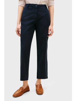 Tommy Hilfiger Pamuklu Slim Fit Yüksek Bel Pantolon Bayan Pantolon WW0WW49647 C1G