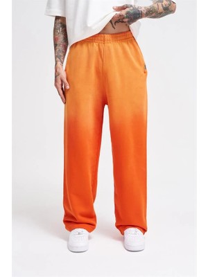 Machinist Clothing Erkek Grandient Yıkamalı Baggy Eşofman Altı Turuncu