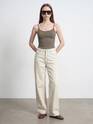 Dilvin 72323 Lyocell Karışımlı Wide Leg Jean-Taş