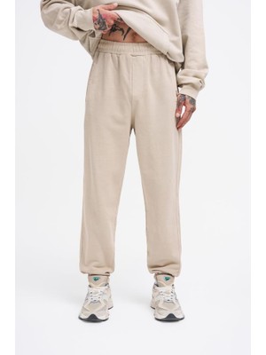 Machinist Clothing Erkek Yıkamalı Basic Jogger Eşofman Altı Açık Bej