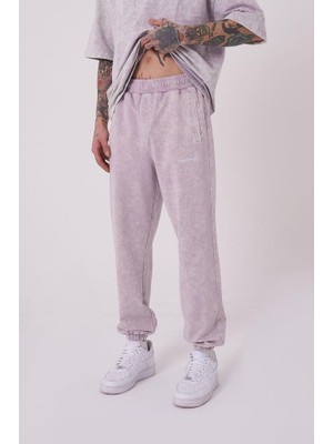 Machinist Clothing Erkek Relaxed Yıkamalı Eşofman Altı Inci Beyaz-Gri Efektli