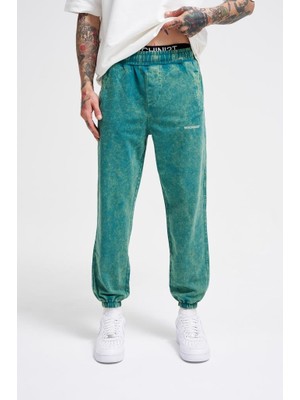 Machinist Clothing Erkek Luxury Basic Yıkamalı Jogger Eşofman Altı Yağ Yeşili Efektli