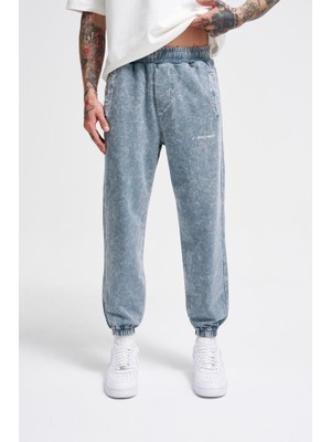 Machinist Clothing Erkek Luxury Basic Yıkamalı Jogger Eşofman Altı Gri Efektli