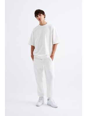 Machinist Clothing Erkek Relaxed Jogger Basic Eşofman Altı Ekru