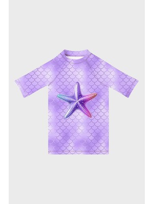 Slipstop Delicate Baskılı Uv Korumalı Kısa Kollu Mayo T Shirt Kız Çocuk T Shirt ST2612000001