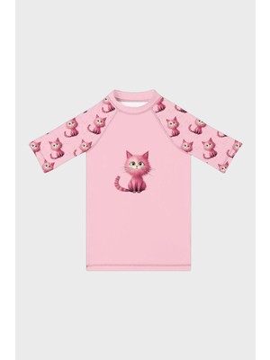 Slipstop Kiki Baskılı Uv Korumalı Kısa Kollu Mayo T Shirt Kız Çocuk T Shirt ST2612000002