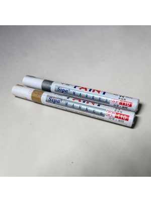 Pelince Sipa SP-110 Permanent Boya Kalemi | Metalik Rötuş Kalemi (Altın/gümüş) Metal Ahşap Epoksi Için