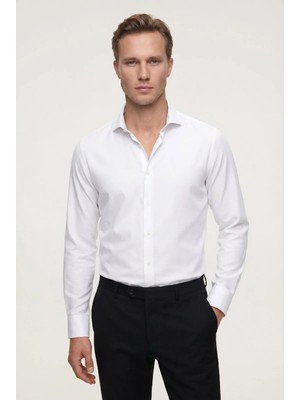 Twn Slim Fit Beyaz Düz Gömlek 5EF02AD10288M