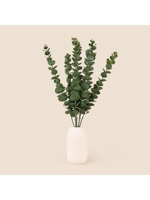 Evidea Deco Okaliptus 7'li Dal Çiçek - Yeşil - 47 cm