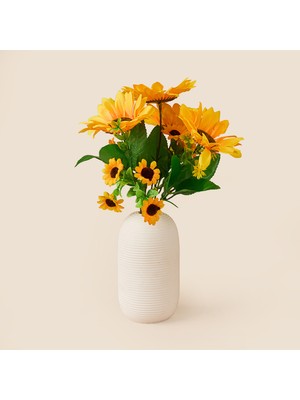 Evidea Deco Ayçiçeği 7'li Dal Çiçek - Sarı - 30 cm