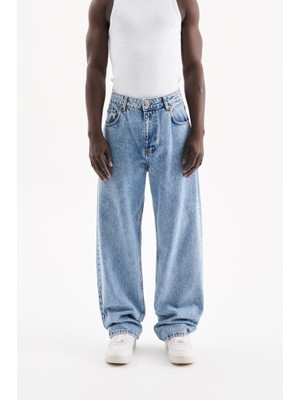 Machinist Clothing Erkek Relaxed Baggy Jean Pantolon Kar Asit