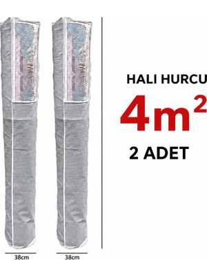 Tex Republic (2 Adet) Alas Pencereli Halı Hurcu /halı Saklama 4m2 Standart (38*170 Cm)