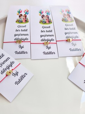 Minik Adımlar Karne , Iyi Tatiller Hediyesi Kitap Ayracı ve Ay Yıldız Bileklik Okul Hediye