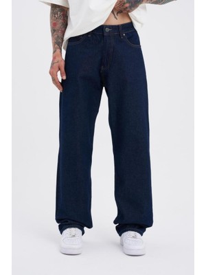 Machinist Clothing Erkek Relaxed Baggy Jean Pantolon Gece Mavisi