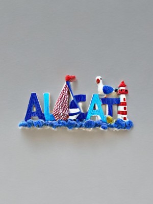 Mundy Alaçatı Temalı Polyester Kabartmalı Magnet 10 x 5 cm – Dekoratif Hediyelik Buzdolabı Süsü  (KOD:1185)