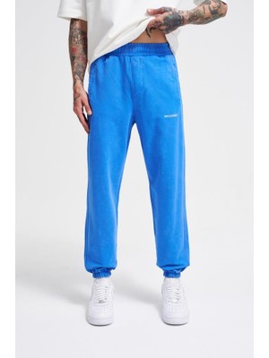 Machinist Clothing Erkek Luxury Basic Yıkamalı Jogger Eşofman Altı Açık Mavi Efektli