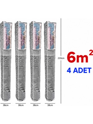 Tex Republic (4 Adet) Alas Pencereli Halı Hurcu /halı Saklama 6m2 Standart (38*210 Cm)