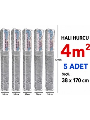 Tex Republic (5 Adet)Alas Pencereli Halı Hurcu /halı Saklama 4m2 Standart (38*170 Cm)