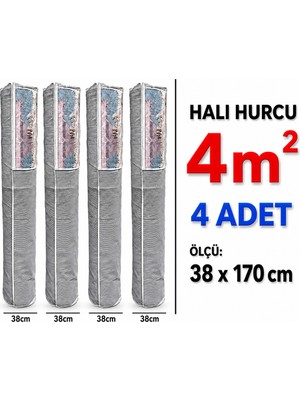 Tex Republic (4 Adet)Alas Pencereli Halı Hurcu /halı Saklama 4m2 Standart (38*170 Cm)