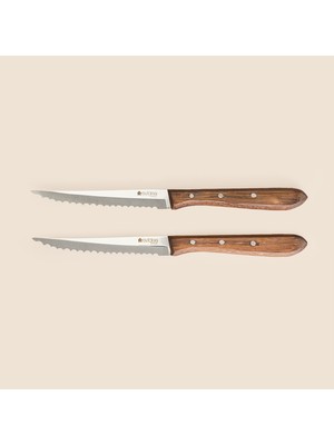 Evidea Kitchen 2'li Steak Bıçağı Seti - Kahverengi
