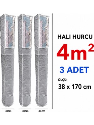 Tex Republic (3 Adet) Alas Pencereli Halı Hurcu /halı Saklama 4m2 Standart (38*170 Cm)