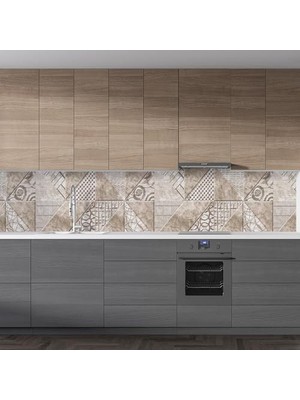 Hype Store Mutfak Tezgah Arası Folyo Kaplama Folyosu Kahverengi Desen 60X500 cm