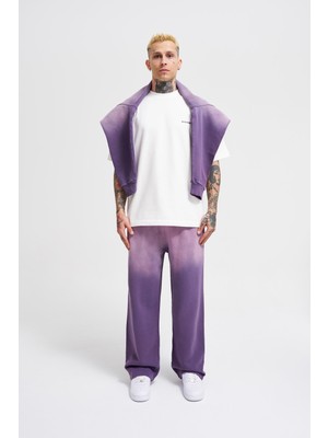 Machinist Clothing Erkek Grandient Yıkamalı Baggy Eşofman Altı Mor