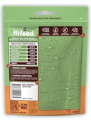 Hype Store Fitfeed Freeze-Dried Çiğ Hindi&tatlı Patates Kedi Ödül Maması 40G