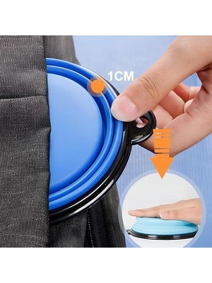 Hype Store Katlanabilir Silikon Mama ve Su Kabı – 350 ml - Turuncu, Askı Aparatlı, Taşınabilir, Katlanabilir Pet Mama Kabı – Kedi ve Köpekler Için Seyahat Dostu Mama Kasesi