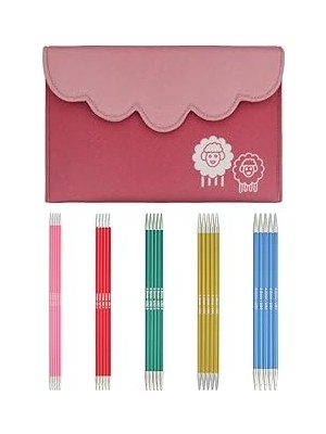 Uravas Store Knitpro Çift Uçlu Örgü Iğnesi Seti, Zing (15 Cm), 5'li Set
