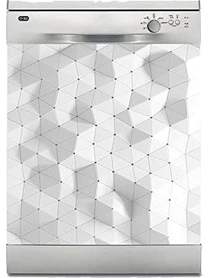 Hype Store Bulaşık Makinesi Kaplama Beyaz Eşya Kaplama 3 Boyutlu Geometrik