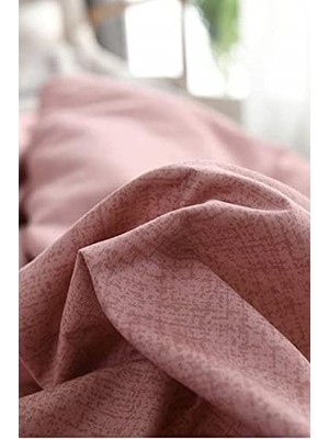 Hype Store Çift Kişilik Çift Taraflı Nevresim Takımı - Lastikli Çarşaflı -Pudra/gri