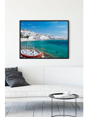 Hype Store (PSTER14002) Yunan Adaları Manzara Çerçeveli Tablo 2 (30 x 40CM)