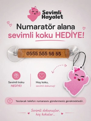Sevimli Hayalet Numaratör Araç Içi Vantuzlu Ahşap Numaratör KOKU HEDİYELİ Oto Park Numaralık Park Numaralığı Lazer Mükemmel Işlenmiş Rakamlar