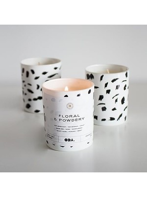 Hype Store Floral & Powdery - Çiçeksi & Pudramsı Kokulu Dekoratif Desenli Soya Mumu I 150 gr (Renkli)